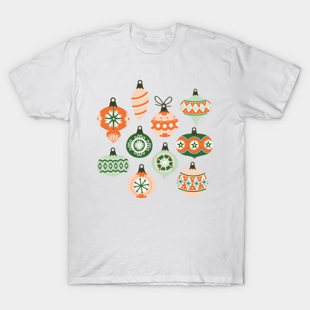 Vintage Christmas Ornaments T-Shirt by allisonromerodesign